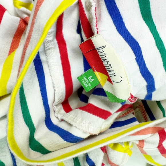 Modcloth Rainbow Top Fervour Cafe Parfait Stripe Off Shoulder Knit Medium Small - Picture 10 of 10